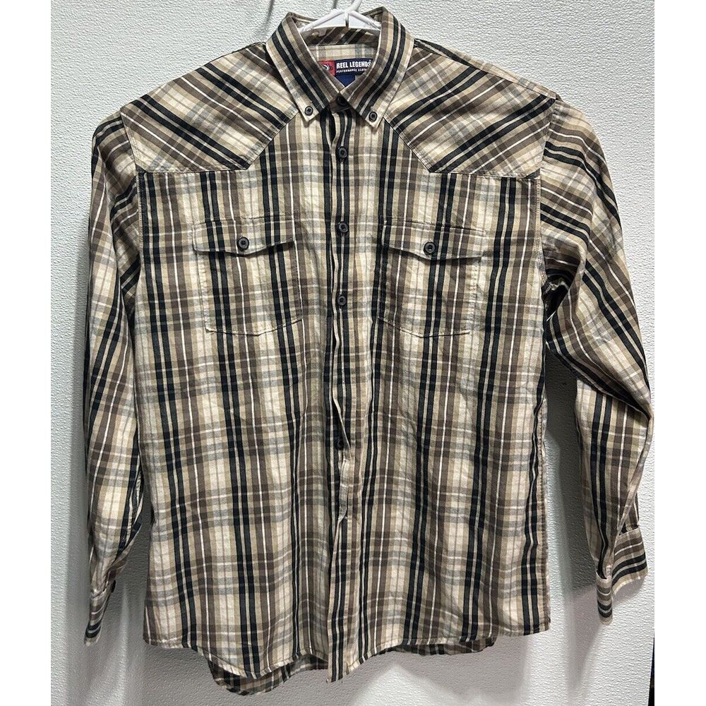 Reel Fishing Performance‎ Clothing Long Sleeve Button Down Cotton Size XL